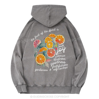 The Fruit Of The Spirit Is Love Christian Washed Hoodie