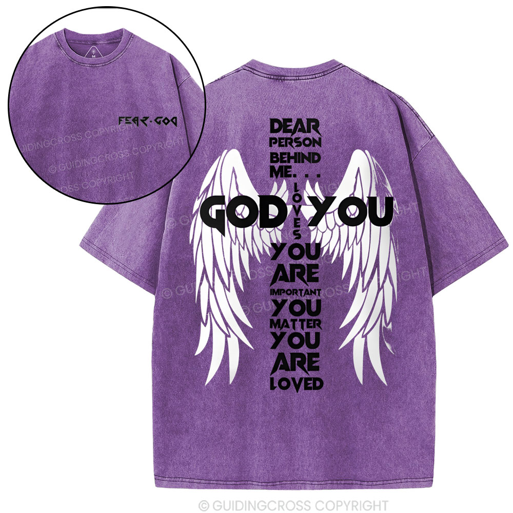 God Loves You Chirstian Washed T-Shirt
