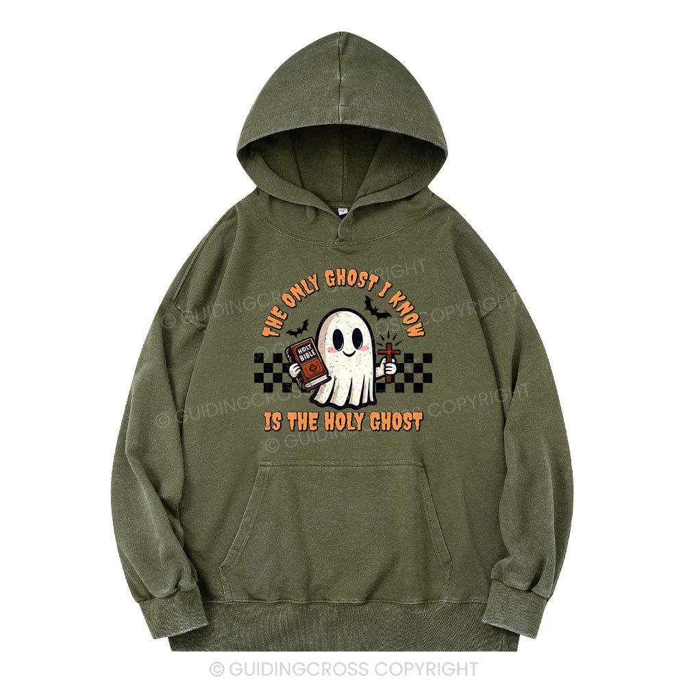 The Only Ghost I Know Is The Holy Ghost Christian Washed Hoodie