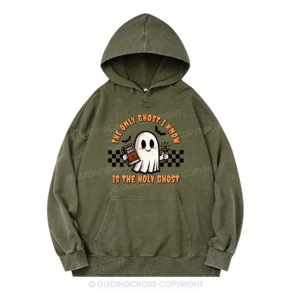 The Only Ghost I Know Is The Holy Ghost Christian Washed Hoodie