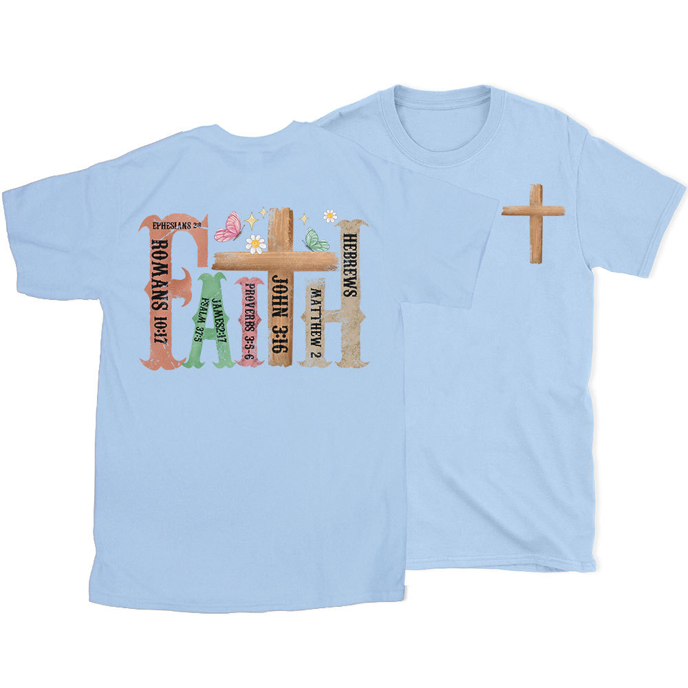 Retro Faith Cross Christian T-Shirt