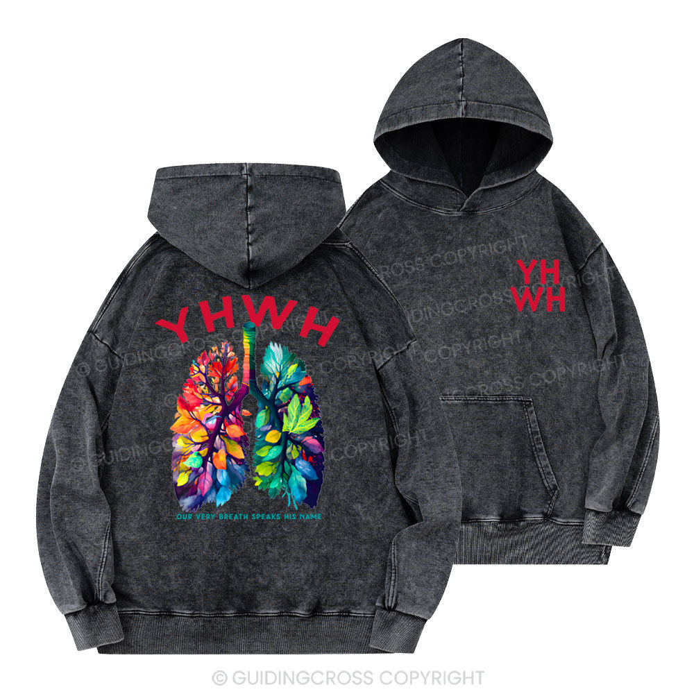 YHWH Leaf Christian Washed Hoodie