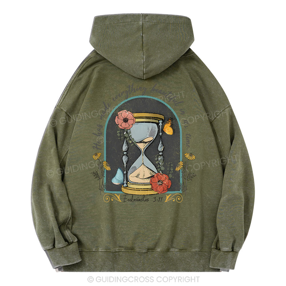 He Has Made Everything Beauty Christian Washed Hoodie