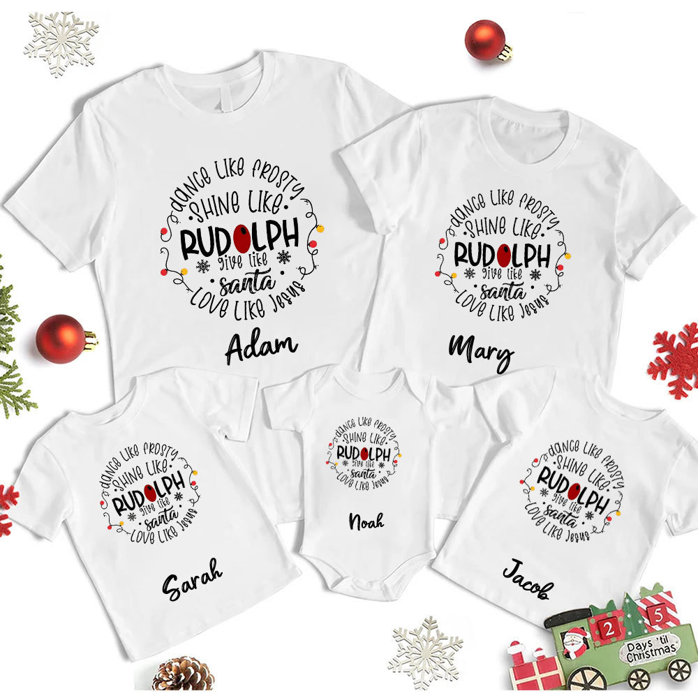 Personalized Dance Like Frosty Christmas Family Matching Shirts