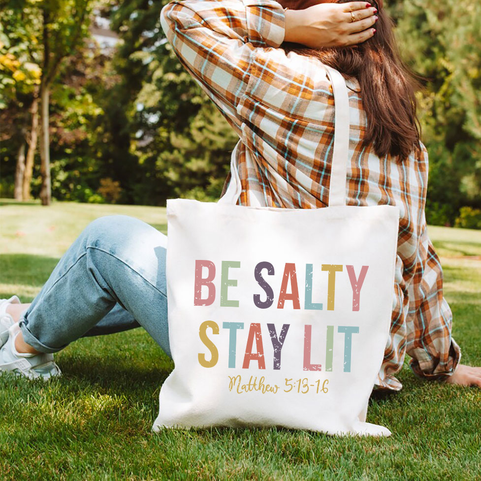 Be salty Stay Lit Vintage Canvas Tote Bag