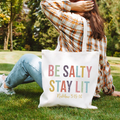 Be salty Stay Lit Vintage Canvas Tote Bag