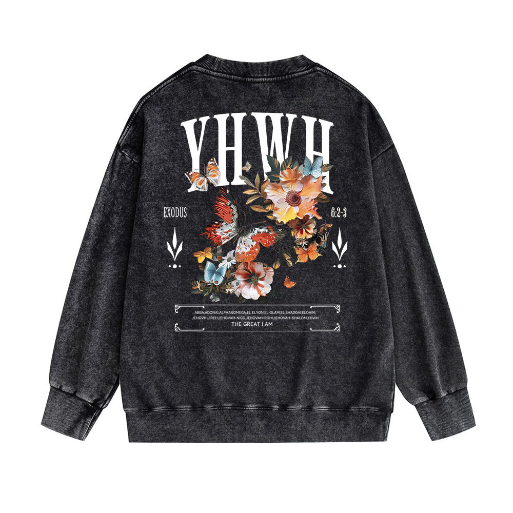 Yeshua Lion Christian Washed Sweatshirt Sale - GuidingCross