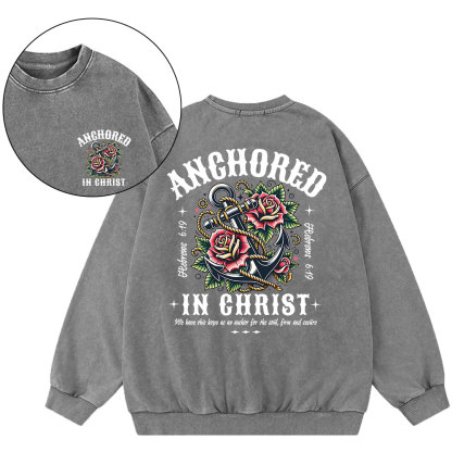 Anchored Christian Washed Sweatshirt