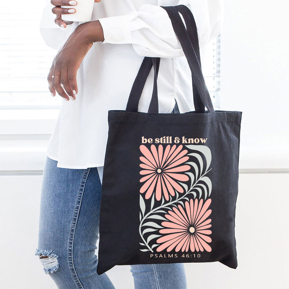 Be Still And Know Christian Canvas Tote Bag