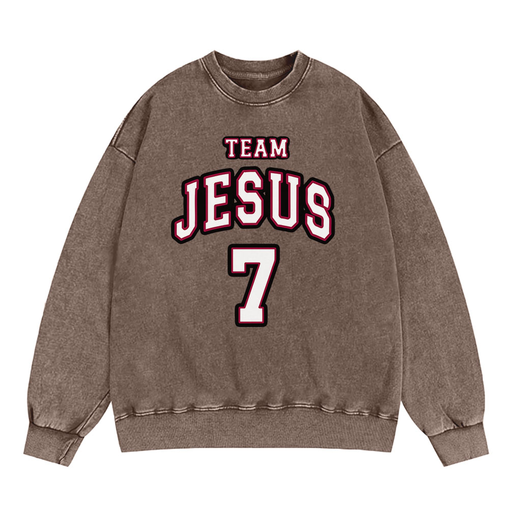 Jesus Team Christian Washed Sweatshirt