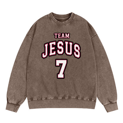 Jesus Team Christian Washed Sweatshirt
