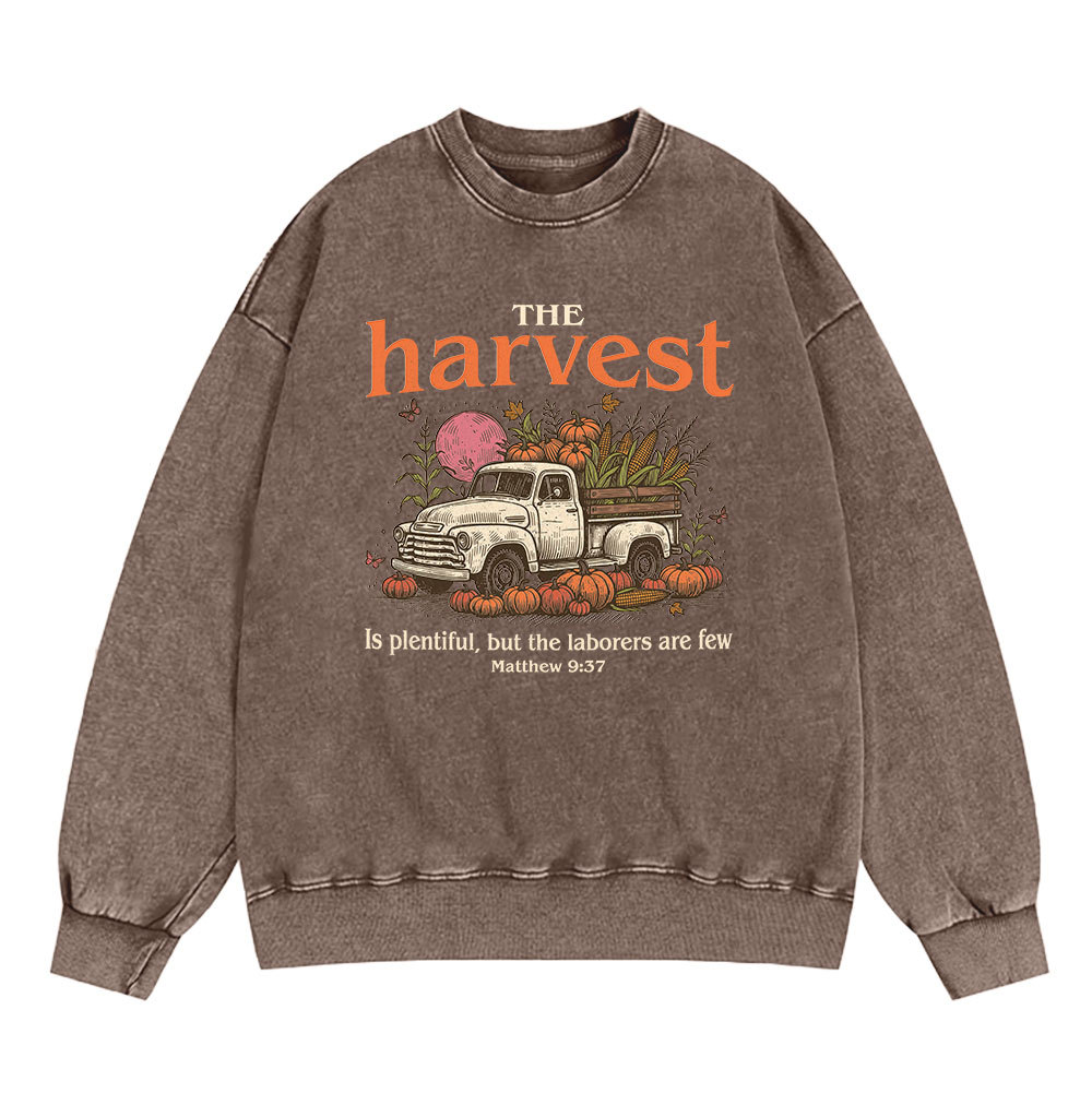 The Harvest Is Plentiful Christian Washed Sweatshirt
