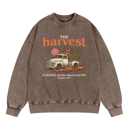 The Harvest Is Plentiful Christian Washed Sweatshirt