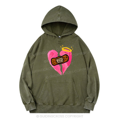 Jesus Heals Christian Washed Hoodie