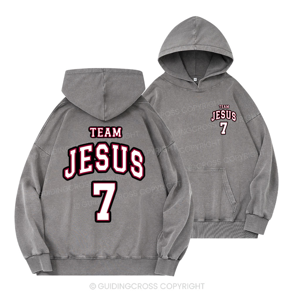Jesus Team Christian Washed Hoodie