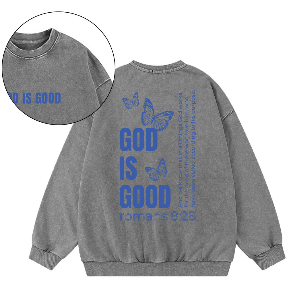 YHWH Christian Washed Sweatshirt Sale - GuidingCross