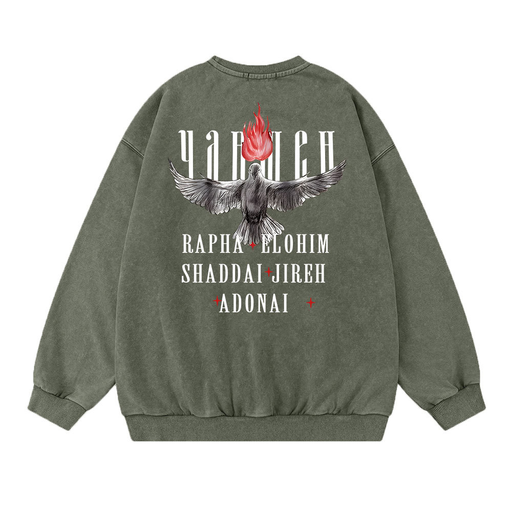 Yahweh Christian Washed Sweatshirt