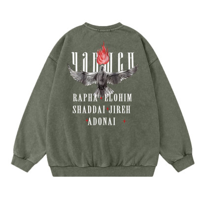 Yahweh Christian Washed Sweatshirt