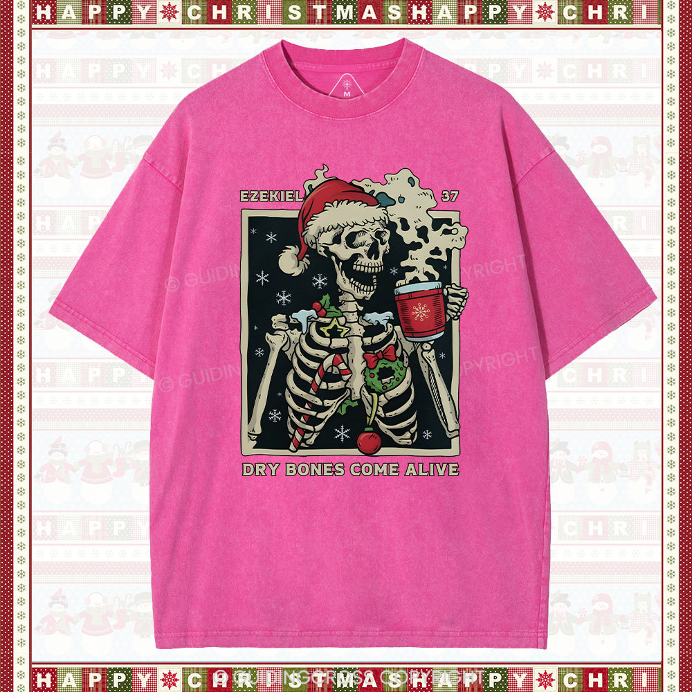 Dry Bones Come Alive Christmas Christian Washed T-Shirt