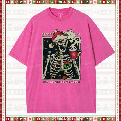 Dry Bones Come Alive Christmas Christian Washed T-Shirt