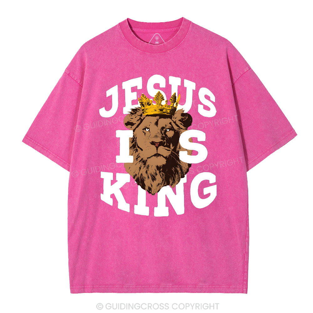 Jesus Is King Christian Washed T-Shirt