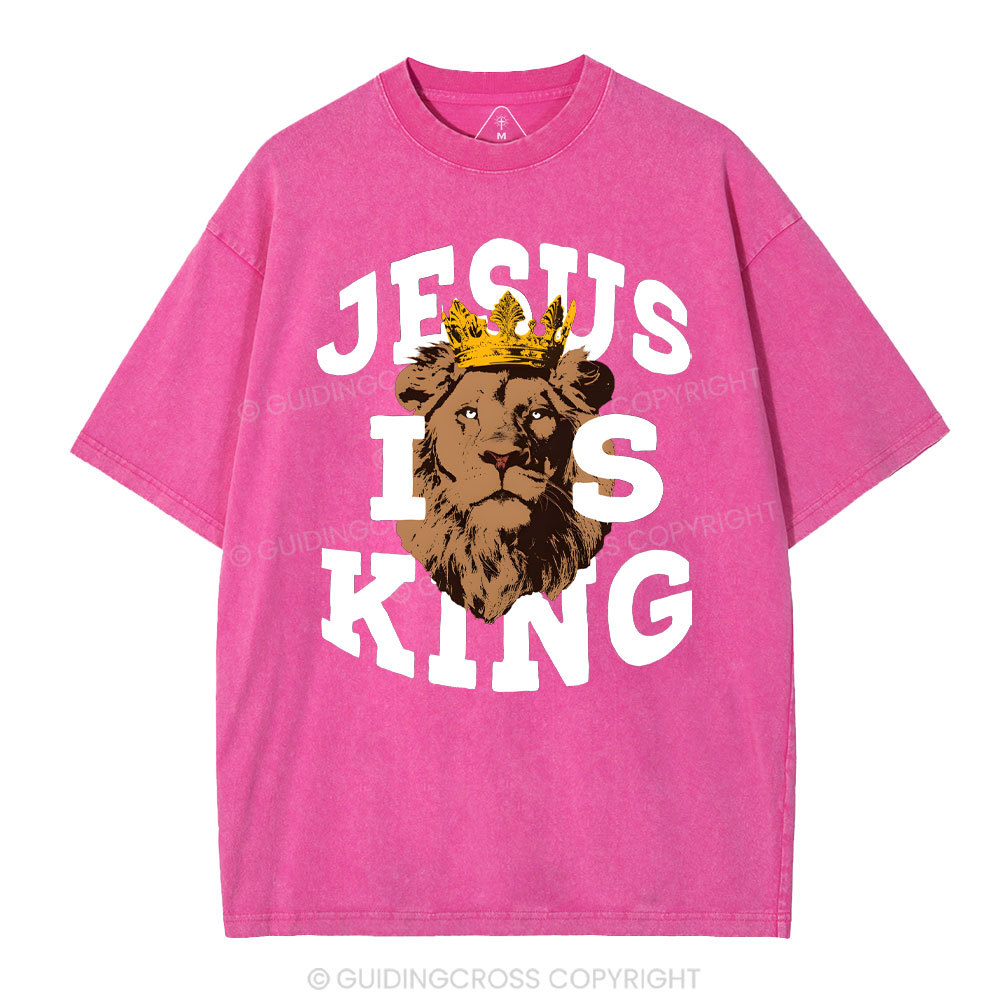 Jesus Is King Christian Washed T-Shirt