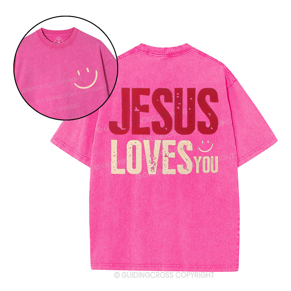 Jesus Loves You Christian Washed T-Shirt