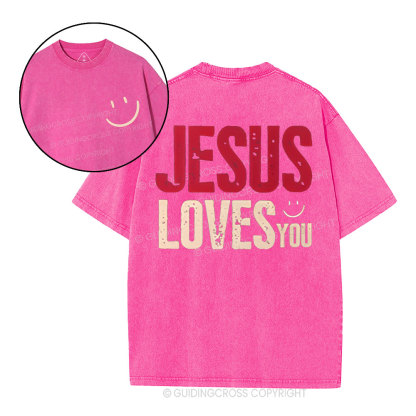 Jesus Loves You Christian Washed T-Shirt