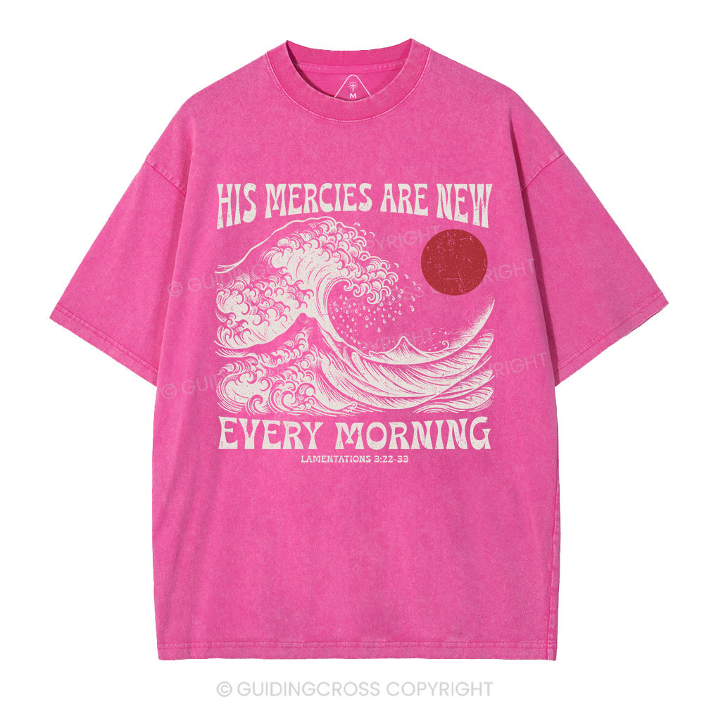 His Mercies Are New  Christian Washed T-Shirt