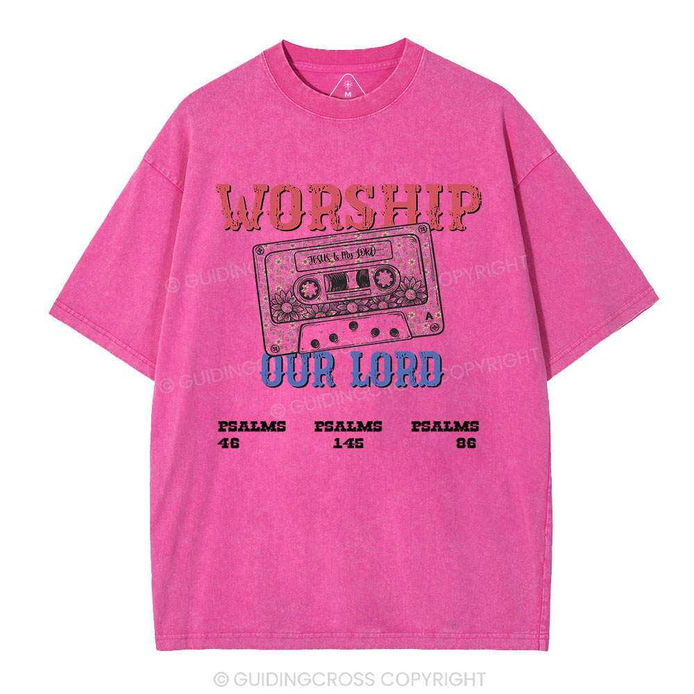 Worship Our Lord Christian Washed T-Shirt