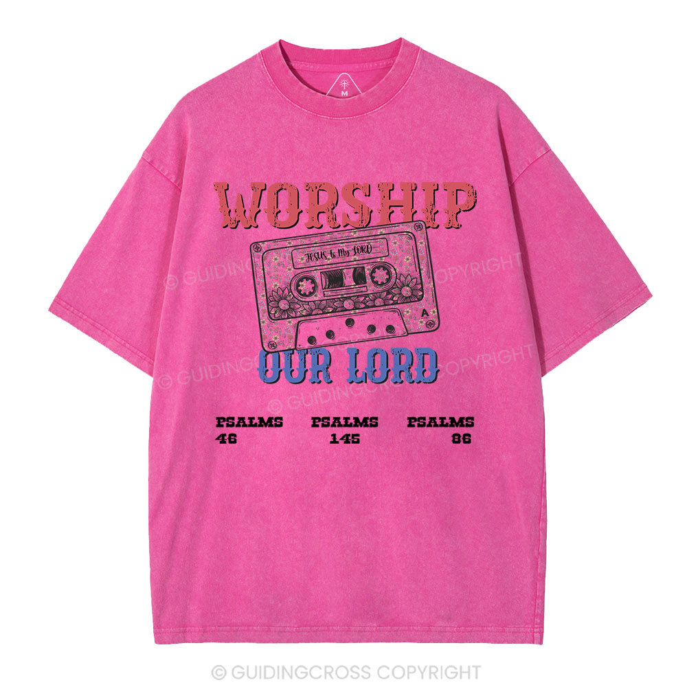 Worship Our Lord Christian Washed T-Shirt