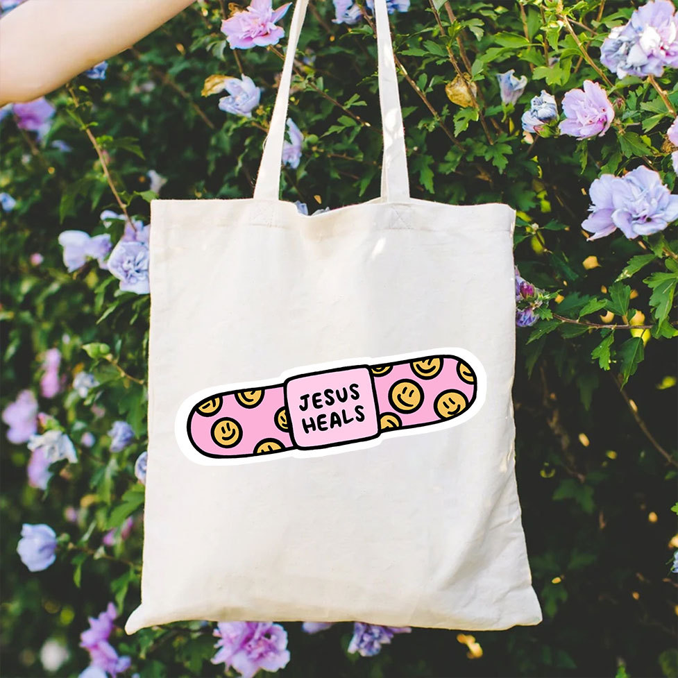 Jesus Heals Christian Canvas Tote Bag
