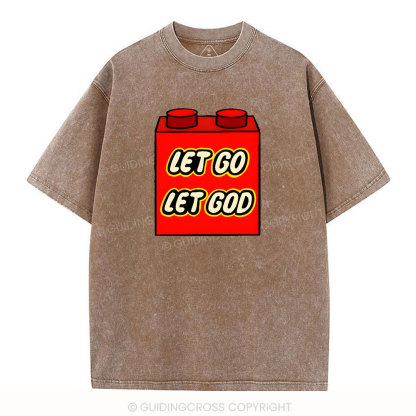 Let Go Let God Christian Washed T-Shirt