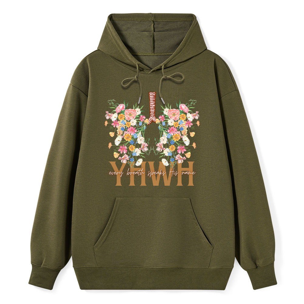 YHWH Floral Classic Christian Hoodie