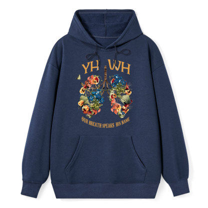 YHWH Our Breath Speaks His Name Classic Christian Hoodie
