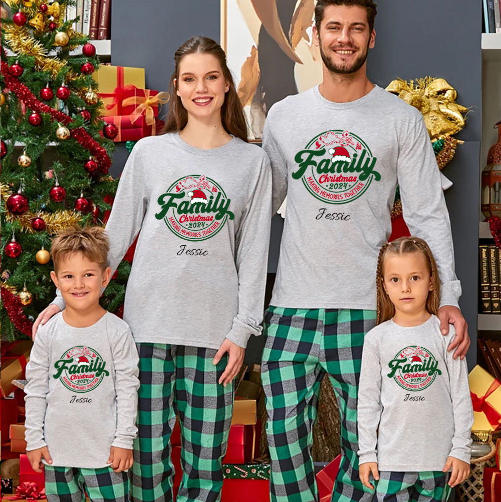 Personalized Making Memories Together Christmas Family Matching Long Sleeve T-Shirt