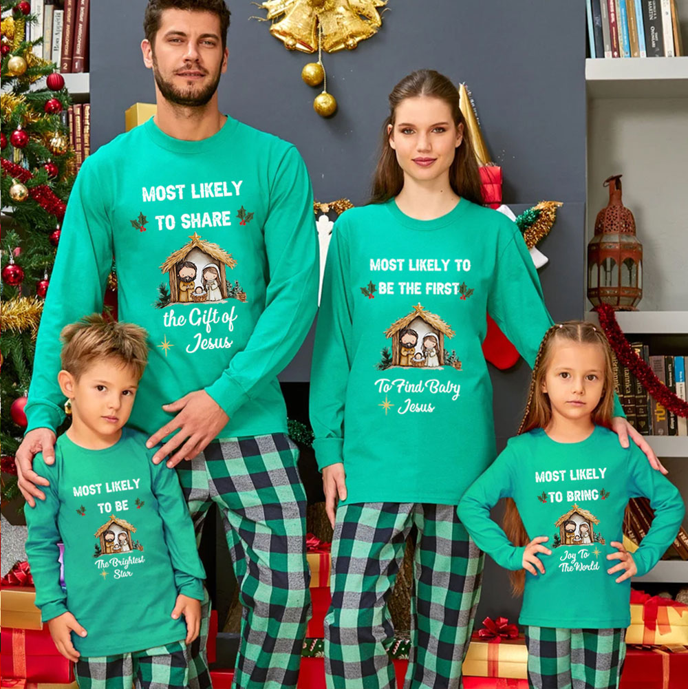 Personalized Most Likely Christmas Family Matching Long Sleeve T-Shirt