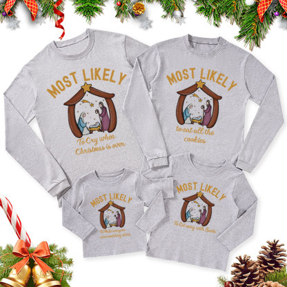 Personalized Most Likely Christmas Family Matching Long Sleeve T-Shirt