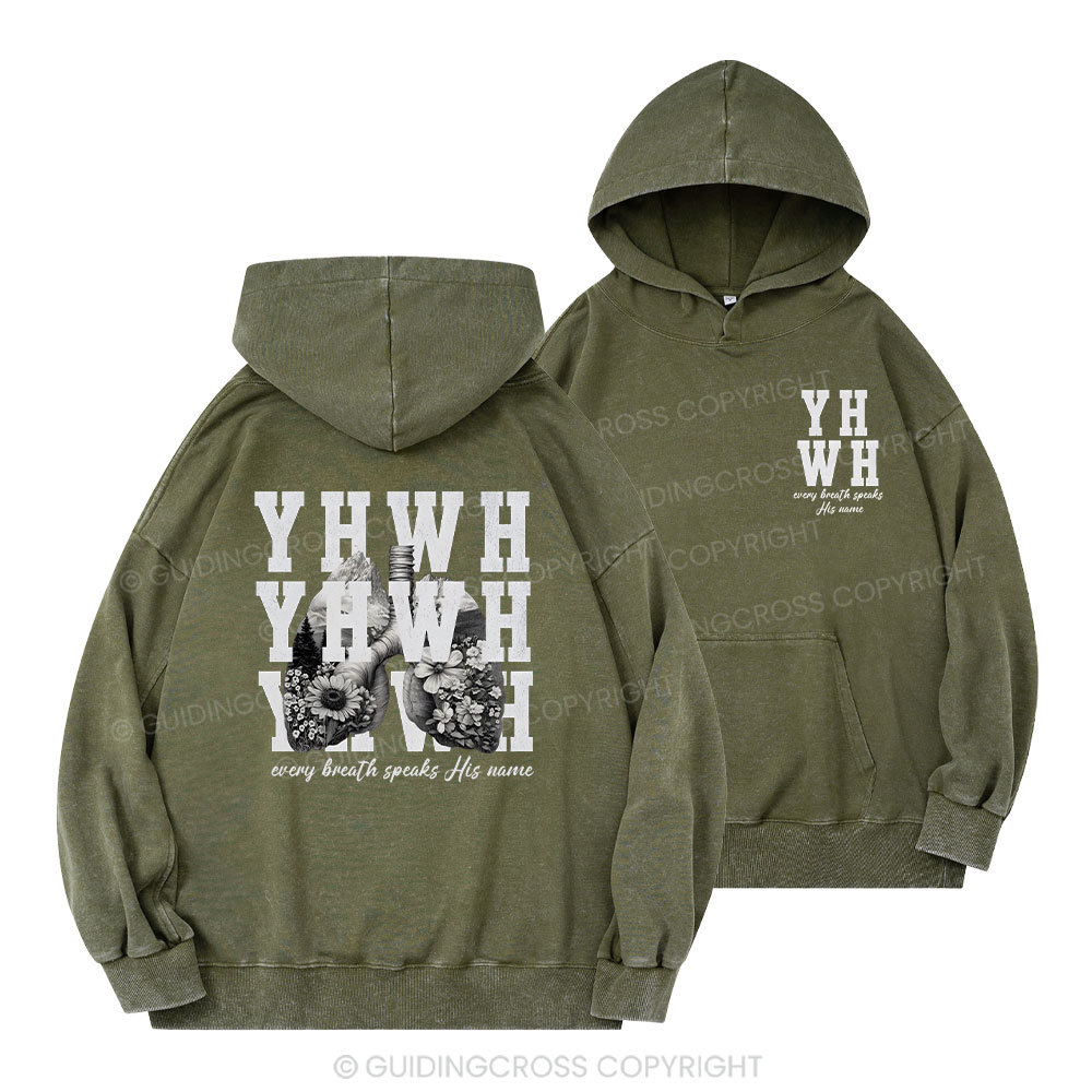 YHWH Christian Washed Hoodie