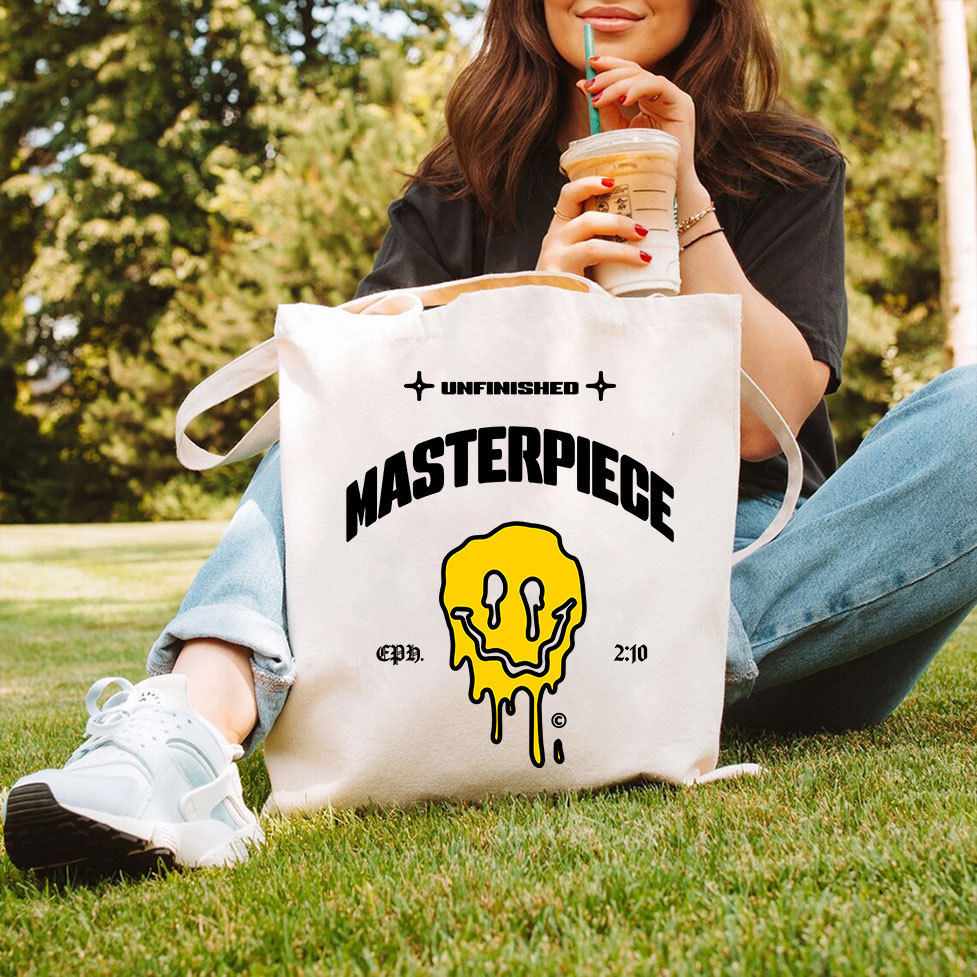 Masterpiece Christian Canvas Tote Bag