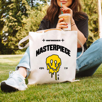 Masterpiece Christian Canvas Tote Bag