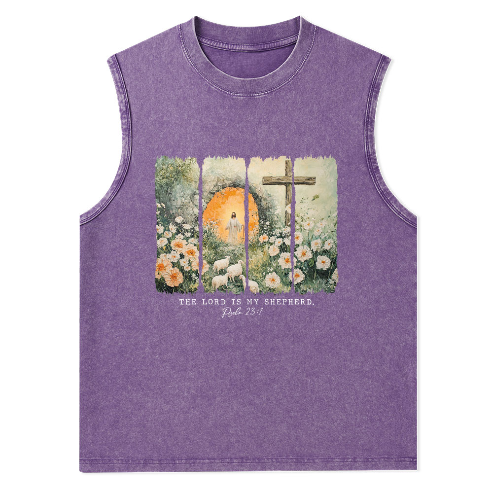 The Lord Is My Sheperd Christian Washed Tank Top