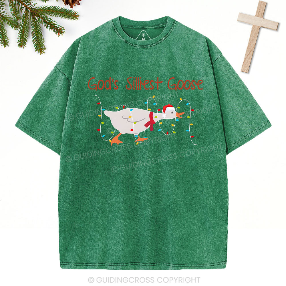 God's Silliest Goose Christian Washed T-Shirt