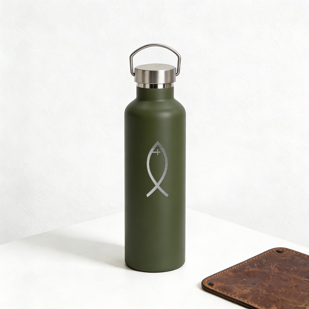 Christian Stainless Steel Insulated Sports Bottle with Handle
