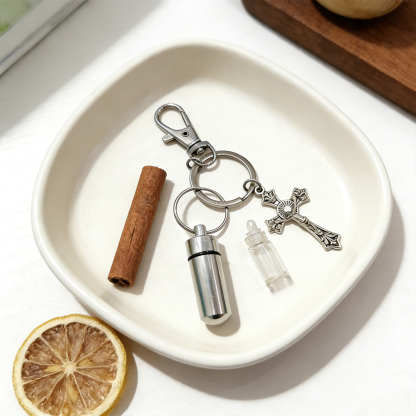Christian Cross Holy Water Keychain A Symbol of Faith and Blessing