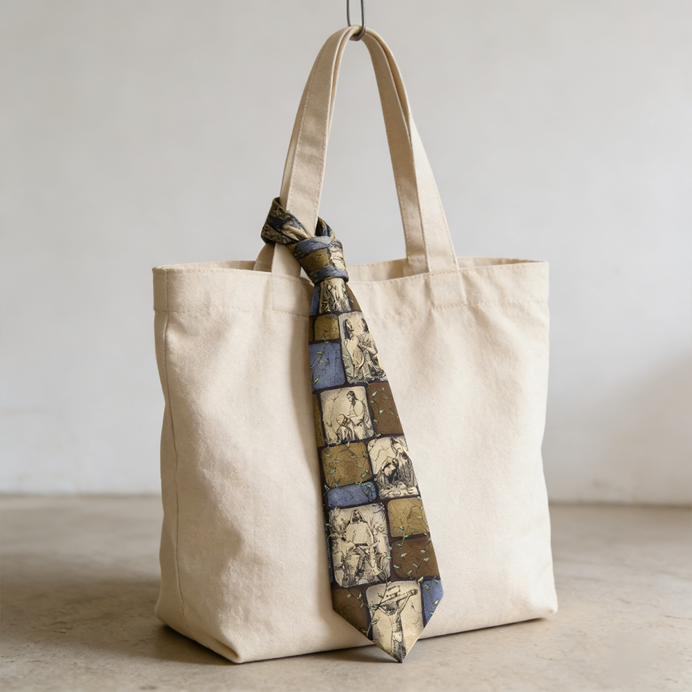 Retro Christian All-Over Print Polyester Necktie