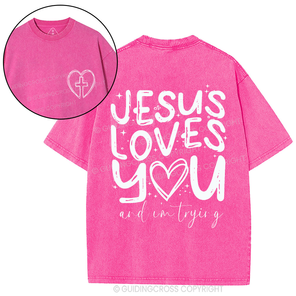 Jesus Love You Christian Washed T-Shirt