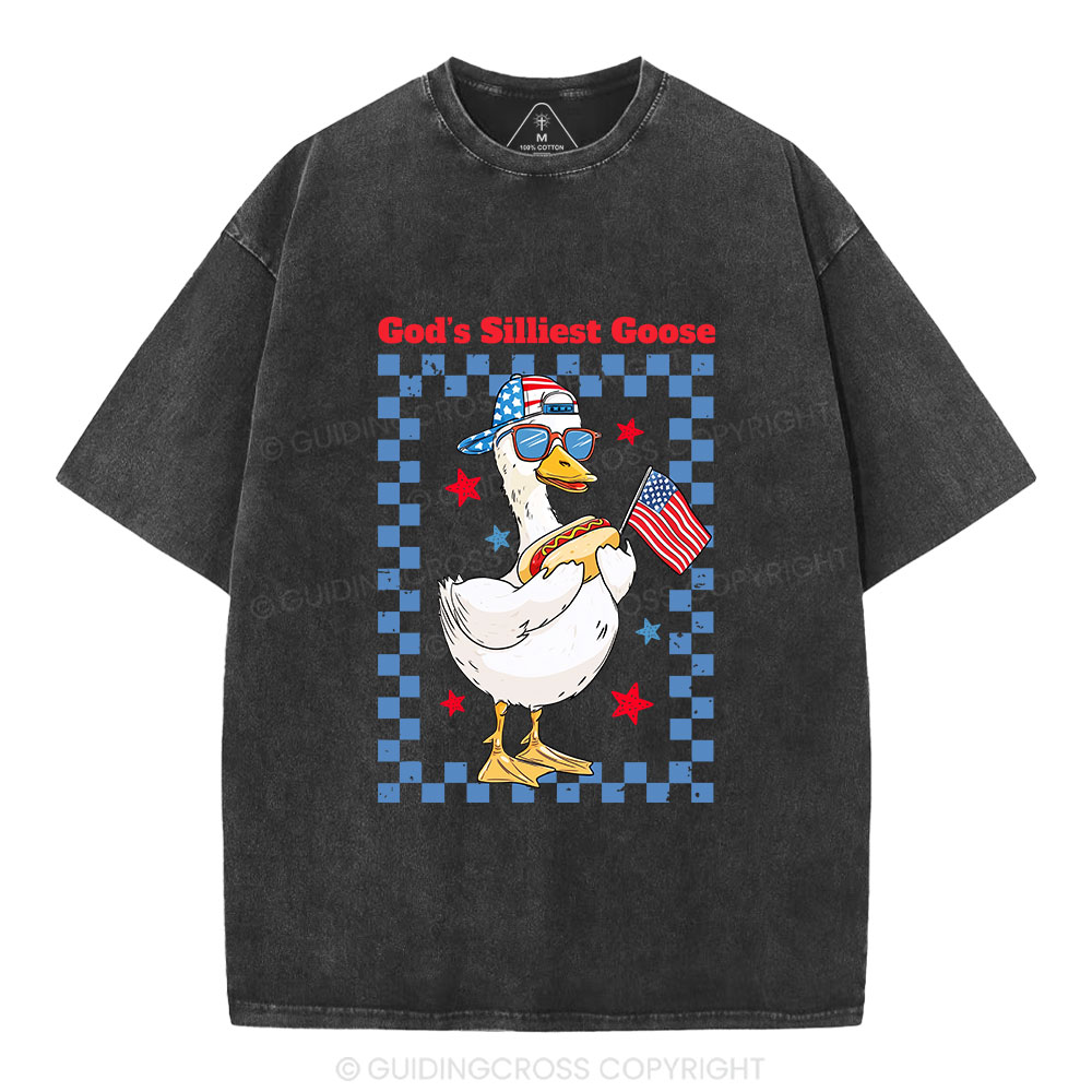 God's Silliest Goose Christian Washed T-Shirt