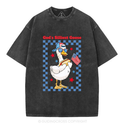 God's Silliest Goose Christian Washed T-Shirt