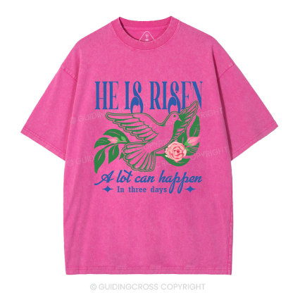 He Is Risen Christian Washed T-Shirt